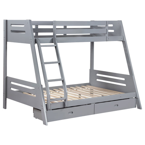 Sonoma 2-drawer Wood Twin Over Full Bunk Bed GreyGrey