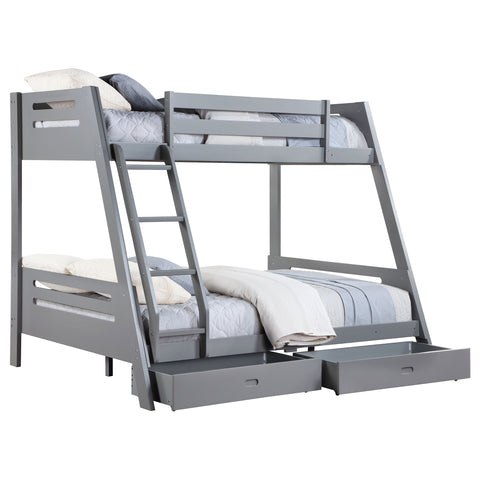 Sonoma 2-drawer Wood Twin Over Full Bunk Bed GreyGrey