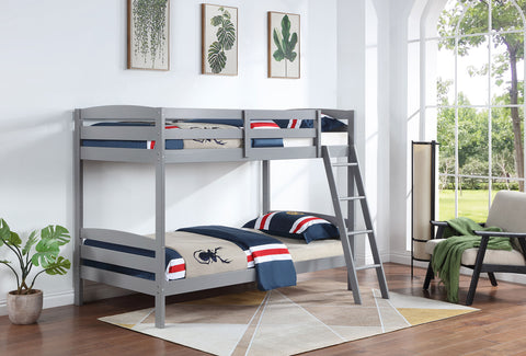 Conner Wood Twin Over Twin Bunk Bed GreyGrey