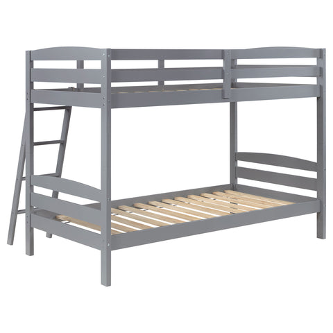 Conner Wood Twin Over Twin Bunk Bed GreyGrey