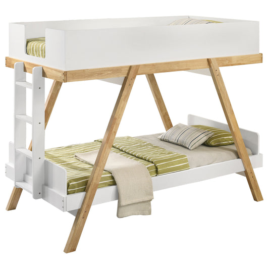 Colette Twin Over Twin Bunk Bed with 7-inch Mattresses White
