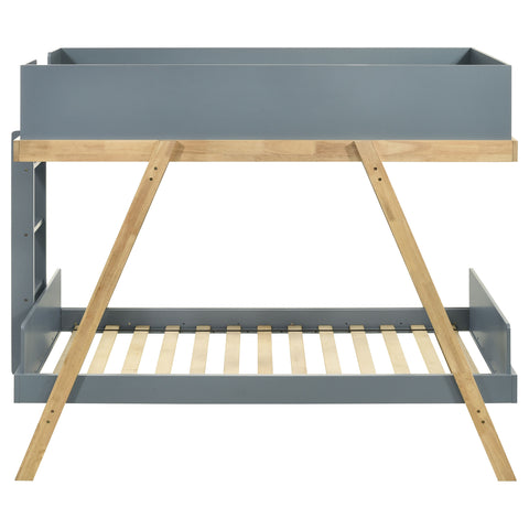 Pirro Wood Twin Over Twin Bunk Bed Blue and NaturalVan Courtland Blue