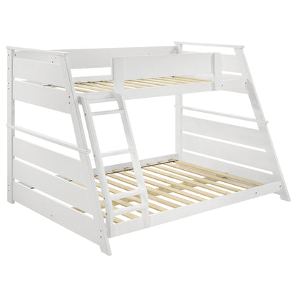 Kingsley Wood Veneer Twin Over Full Bunk Bed White