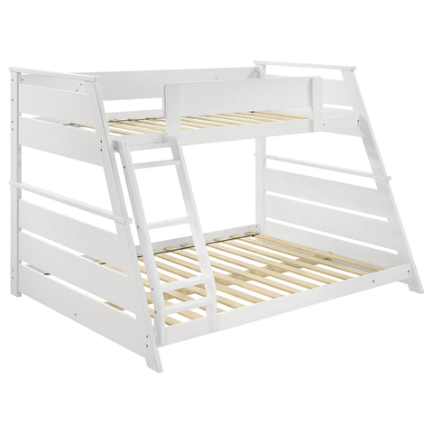 Kingsley Wood Veneer Twin Over Full Bunk Bed White