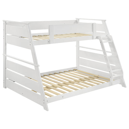 Kingsley Wood Veneer Twin Over Full Bunk Bed White