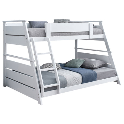 Kingsley Wood Veneer Twin Over Full Bunk Bed White