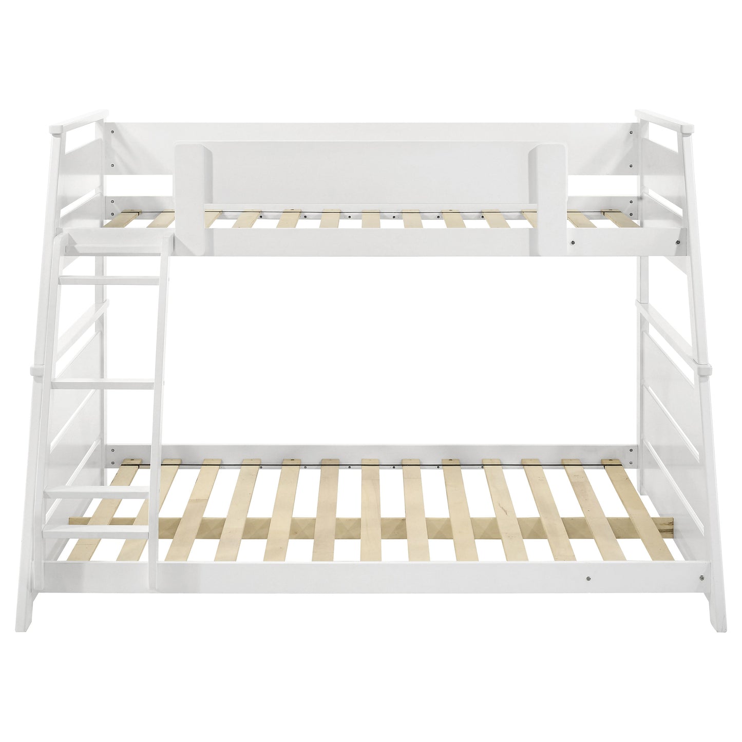 kingsley wood veneer twin over full bunk bed white