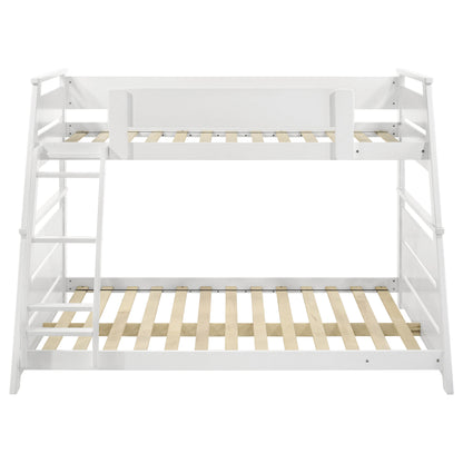 Kingsley Wood Veneer Twin Over Full Bunk Bed White