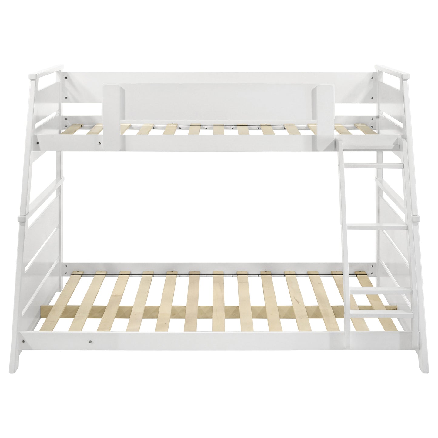 kingsley wood veneer twin over full bunk bed white