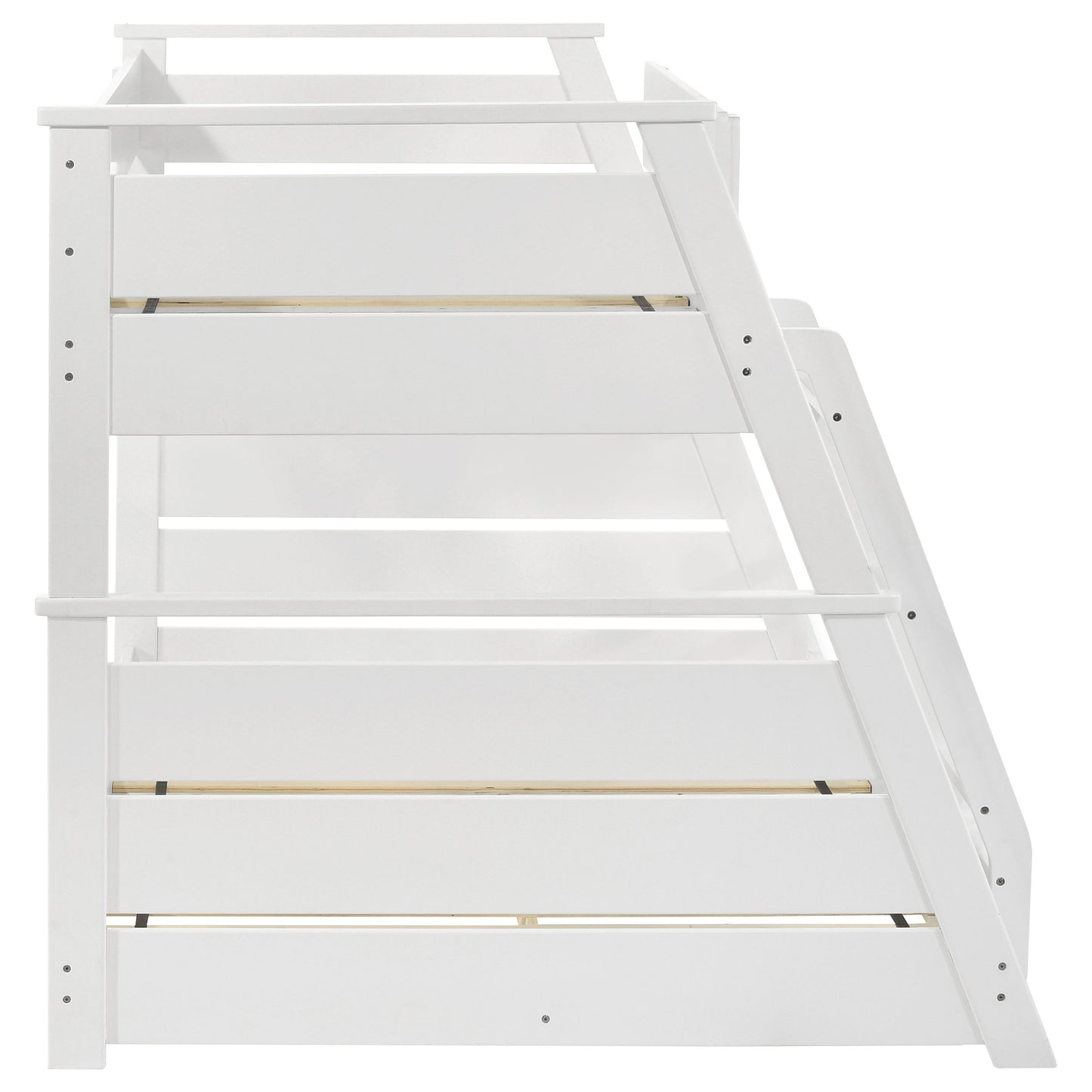 kingsley wood veneer twin over full bunk bed white