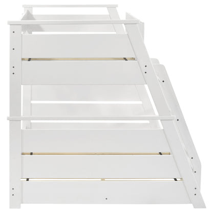 Kingsley Wood Veneer Twin Over Full Bunk Bed White