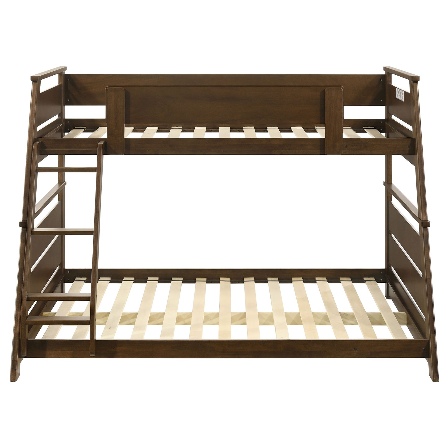 kingsley wood veneer twin over full bunk bed walnut