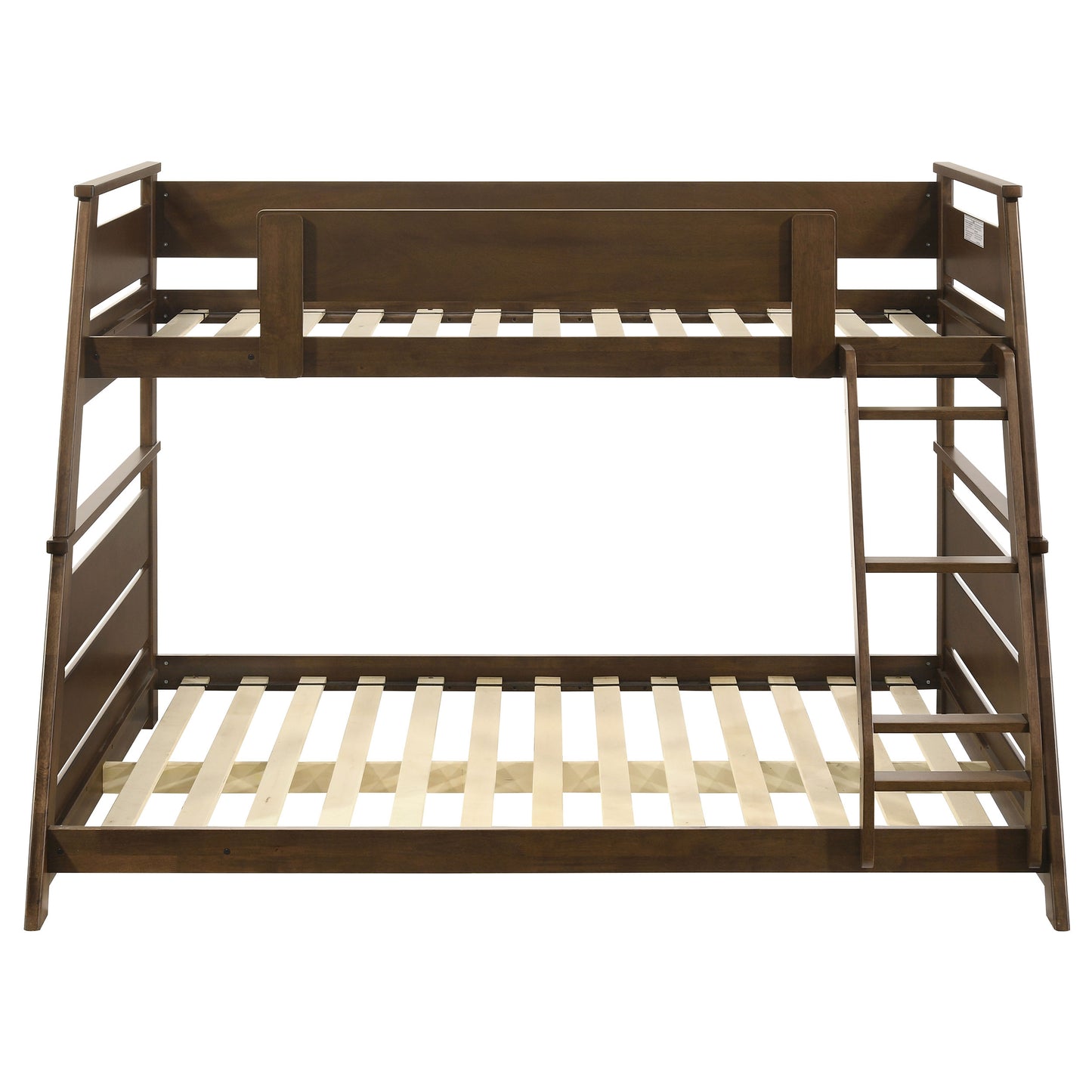 kingsley wood veneer twin over full bunk bed walnut