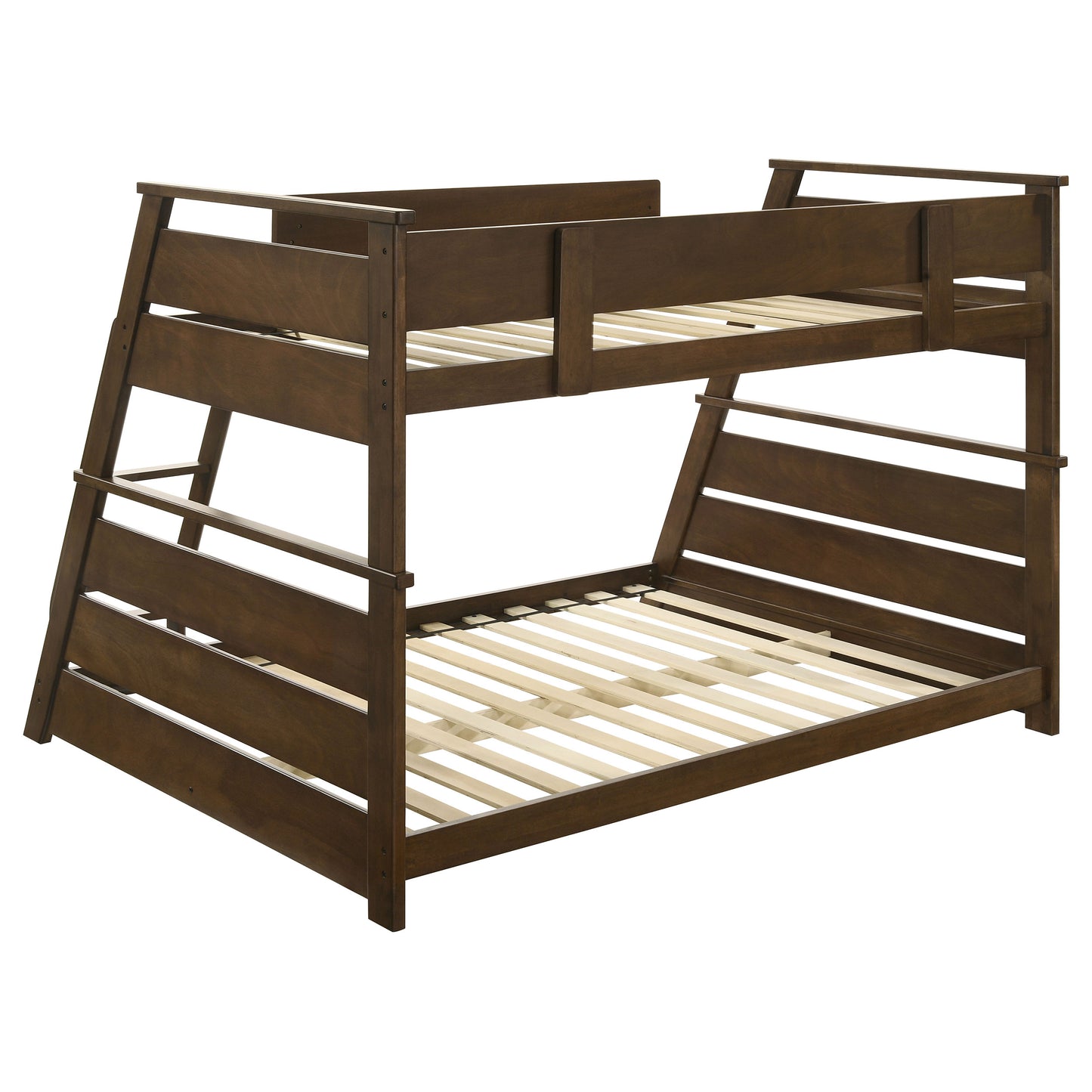 kingsley wood veneer twin over full bunk bed walnut
