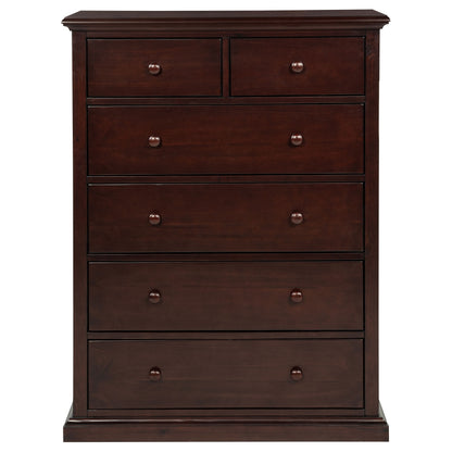 Ferris 6-drawer Bedroom Chest of Drawers Cappuccino
