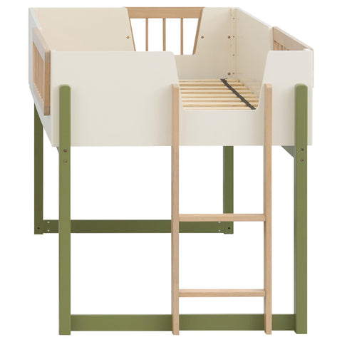 Zuma Twin Loft Bed with Ladder Tri-Tone