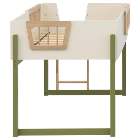 Zuma Twin Loft Bed with Ladder Tri-Tone