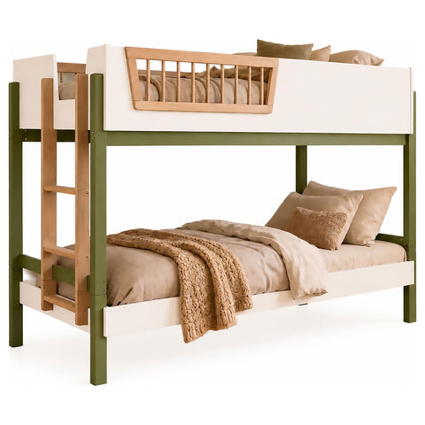 Zuma Twin-over-Twin Bunk Bed with Ladder Tri-Tone
