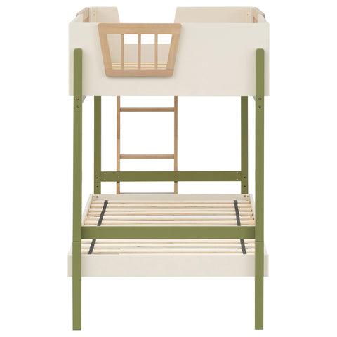 Zuma Twin-over-Twin Bunk Bed with Ladder Tri-Tone