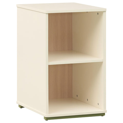 Zuma 2-cubby Vertical Bookcase with Natural Interior Off White