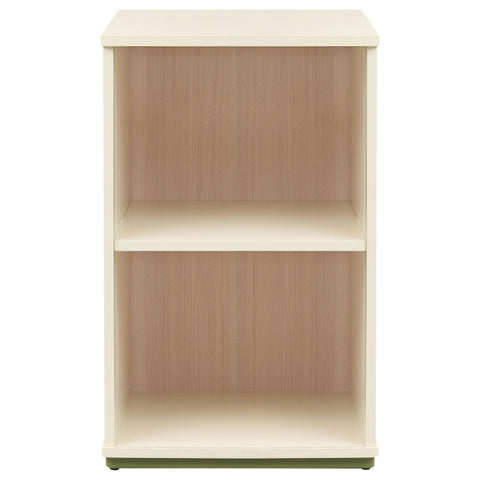 Zuma 2-cubby Vertical Bookcase with Natural Interior Off White
