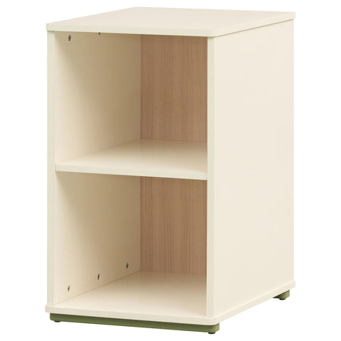 Zuma 2-cubby Vertical Bookcase with Natural Interior Off White