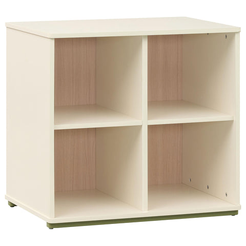 Zuma 4-cubby Horizontal Bookcase with Natural Interior Off White