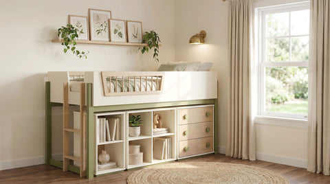 Zuma 4-cubby Horizontal Bookcase with Natural Interior Off White