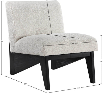 Gianna Cream Boucle Fabric Accent Chair Black