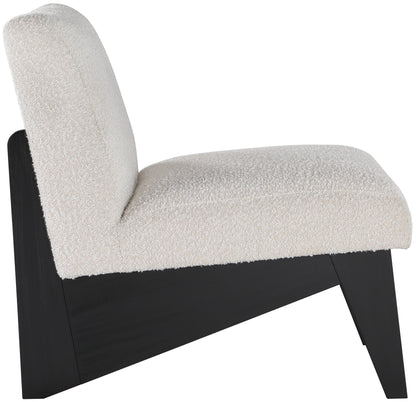 Gianna Cream Boucle Fabric Accent Chair Black