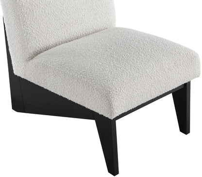 Gianna Cream Boucle Fabric Accent Chair Black