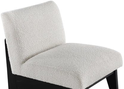 Gianna Cream Boucle Fabric Accent Chair Black