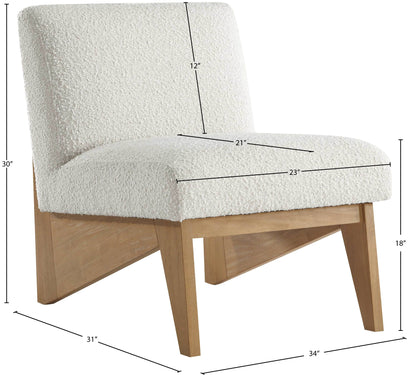 Gianna Cream Boucle Fabric Accent Chair Natural