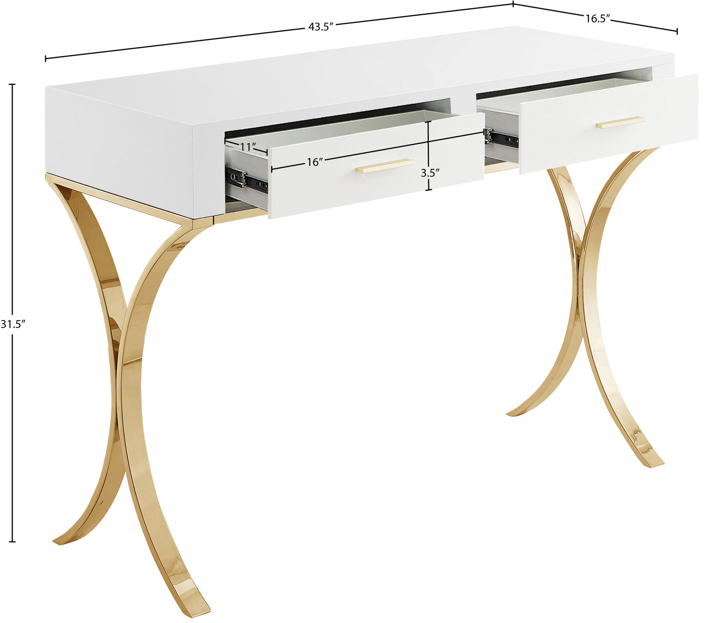 wyatt gold vanity / desk / console t