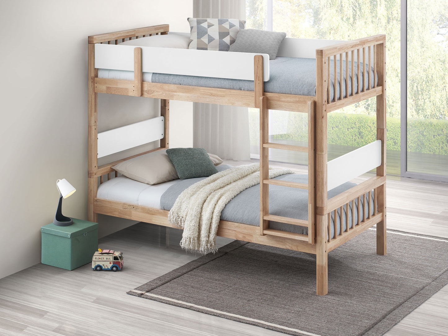 conroe wood twin over twin bunk bed natural