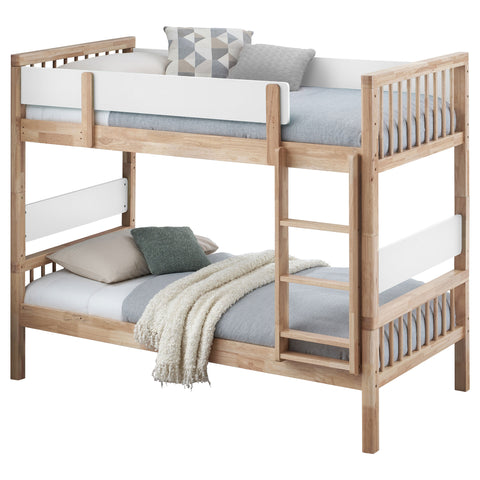 Conroe Wood Twin Over Twin Bunk Bed Natural