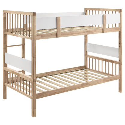 Conroe Wood Twin Over Twin Bunk Bed Natural