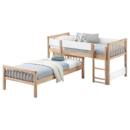 Conroe Wood Twin Over Twin Bunk Bed Natural