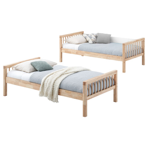 Conroe Wood Twin Over Twin Bunk Bed Natural
