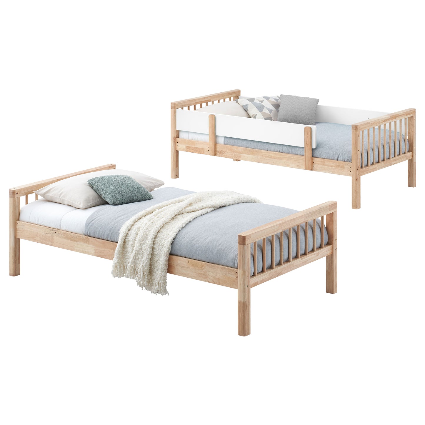 conroe wood twin over twin bunk bed natural