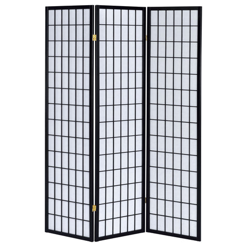 Ryatt 3-Panel Room Divider Folding Shoji Screen BlackBlack