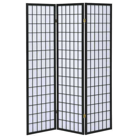 Ryatt 3-Panel Room Divider Folding Shoji Screen BlackBlack