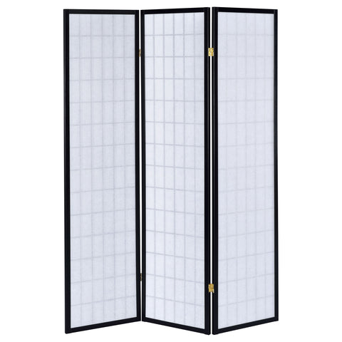 Ryatt 3-Panel Room Divider Folding Shoji Screen BlackBlack