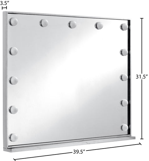 Jessa 39.5" Chrome Lighted Mirror, 1 Piece