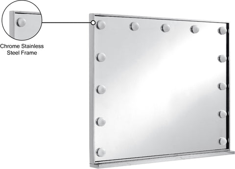 Jessa 39.5" Chrome Lighted Mirror, 1 Piece