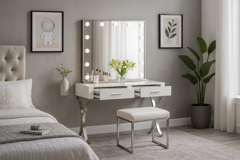 Jessa 39.5" Chrome Lighted Mirror, 1 Piece