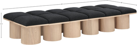 Celine Black Boucle Fabric Upholstered Bench, 12-Piece (Style 2)