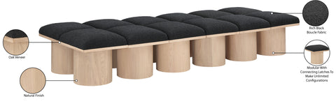 Celine Black Boucle Fabric Upholstered Bench, 12-Piece (Style 2)