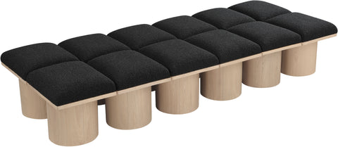Louie Black Boucle Fabric Bench D