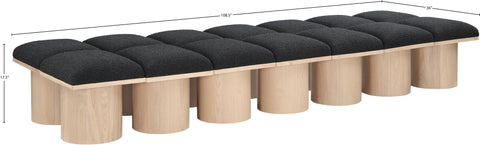 Celine Black Boucle Fabric Upholstered Bench, 14-Piece (Style 2)